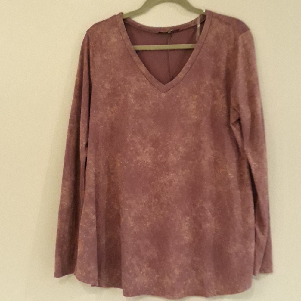 Purple and Gold V-neck long Sleeve top